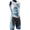 VOXCAUTQ Tuta Triathlon Uomo Senza Maniche con Fondello Sottile e 3 Tasche