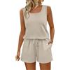 Generico Completi Donna Completi Donna Con Pantaloncini Collo Alto Monospalla Eleganti Ventilato Set Casual Estivo Tuta Completa Vestito Curvy Ideale Per L'Estate