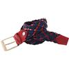 NORTH POLE Cintura uomo intrecciata bicolore NP162 in rigenerato di pelle e cotone con confezione regalo in metallo (waist size 100, blu e rosso)
