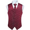 Enlision Natale Gilet da uomo festivo Felici Gilet Cravatta Fazzoletto Set XS-4XL Borgogna Modello di albero