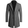 Generic Cappotto blazer sartoriale da uomo, cappotto blazer sartoriale da uomo, cappotto slim fit misto lana, giacca lunga monopetto, cappotto classico stile business, elegante cappotto invernale da uomo,