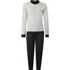 Nottingham Pigiama Uomo Lungo Invernale in Cotone Interlock, Art. FR44504 Grigio Chiaro Melange XXL