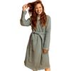 BLUMIS® Accappatoio da donna - moderno vestaglia, Heavy Waffle pique 250 GSM, cotone Oeko-Tex, adatto per sauna, taglio kimono, ardesia, XS-S