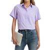 Stamain Camicia Viola Chiaro Maniche Corte Donna da Ufficio Estive Eleganti Camicette e Bluse Donna Classica Comoda con Bottoni S