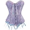 LSFYSZD Women's Lace Up Boned Overbust Corset Bustier Lingerie Bodyshaper Top Plus Size