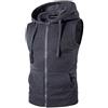 STTLZMC Uomo Felpa Smanicata con Cappuccio Fitness Muscolo Vest Tops con Zip Fino Gilet Casual