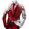pvucpot Blazer natalizio da uomo, elegante, per feste, blazer di Natale, feste, slim fit, a maniche lunghe, per albero di Natale, per il tempo libero, giacca da uomo