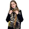 ZCJ Sciarpa Donna Inverno, Scialle Elegante Donna con Motivo Leopardato, Pashmina Donna con Frange e Effetto Cachemire Morbido