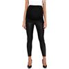 Selente Mummy Love Pantaloni/Leggins/treggins Lunghi Gravidanza con Fascia extraelastica, Leggins Nero Finta Pelle, S-M