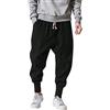 Fulidngzg Pantaloni Harem Uomo,Pantaloni Giapponesi Uomo Casual con Elastico alla Caviglia Pantalaccio Taglie Forti Larghi Leggeri da Spiaggia Pantalone Lino Estivo Elegante