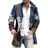 shownicer Cappotto da Uomo Elegante Giacche di Media Lunghezza Slim Fit Caldo Trench Coat Casual Bottoni Cappotto Stampa Giacca Autunno Inverno