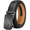 SENDEFN Cintura Uomo, Cintura Uomo Pelle con Cricchetto Automatica, Larghezza 35 mm, Trim Regolabile per Adattars, Cinture Adatto per Abbigliamento da Lavoro e Casual con Confezione Regalo