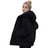 Generico Pail Donna Felpa Lunga Donna Giacca Montagna Cardigan Lungo Da In Pile Con Aperto Sul Davanti Cappotto Invernale Caldo Felpa Pile Con Zip Giacca Da Sci Black Xxxl