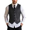 Genérico Gilet da uomo a righe sottili taglio aderente classico gilet da padrino vestibilità slim senza maniche formale aderente per matrimoni banchetti ed eventi di ufficio