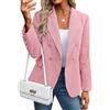 ticticlily Blazer Donna Elegante Lungo Giacca con Colletto con Revers e Doppiopetto Giacche da Ufficio Giubbotto Chic Casuale B Rosa Chiaro L