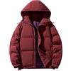 PAIDAXING Piumini da donna UK invernali trapuntati in piuma con cappuccio antivento imbottiti a maniche lunghe cappotto caldo da donna per esterni escursionismo capispalla abbigliamento per il freddo, 01-rosso