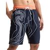 Arcweg Pantaloncini da Uomo per Nuoto Pantaloncini da Bagno Asciugatura Rapida Shorts da Spiaggia Lunghi con Multi-Tasche Surf a Righe