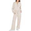 TANMESSO Tuta da donna in 2 pezzi, con cerniera a un quarto e felpa oversize e pantaloni da jogging