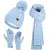 Bequemer Laden Cappello Berretto PON PON Guanti Sciarpa Donna Invernale