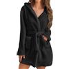 shownicer Accappatoio Donna con Cappuccio Accappatoio Donna Spugna Morbida con Cappuccio Accappatoio con Tasche Cappuccio e Cintura Accappatoio Leggero Accappatoio Corto A Nero 3XL