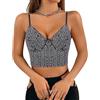 Segreto Canotta da donna con paillette, senza maniche, con spalline sottili, sexy, per festival, feste, club, camisole