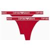 Emporio Armani Logoband 2-Pack T-Thong Slip a Tanga Donna (Pacco da 2)