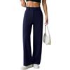 Onsoyours Pantaloni Casual da Donna Eleganti A Gamba Dritta Lunghi Chino Tailleur Business A Blu Scuro M