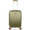 Aeronautica Militare Trolley rigido 4 ruote piroettanti organizzato con doppio scomparto, ferma abiti e divisorio a rete con zip, maniglia laterale e superiore. Chiusura TSA con combinazione. 77 x 51