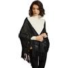 BEAUTELICATE Scialle all'uncinetto Donna Caldo Sciarpa Maglia Triangolare Lunga Frange Stole per Autunno Inverno