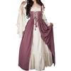 MJGkhiy Vestito Medievale Donna Contadina Curvy Vestiti Cosplay Viking Gotico Abito Rinascimentale Halloween Costume Principessa Steampunk Vestito Carnevale Feste Abito Vittoriano Lungo Cerimonia
