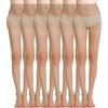 MANZI - Calzamaglia da donna in seta velata, 20 denari, colore: Nero Natural Nude XL