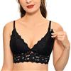 MOMANDA Donna Reggiseno Allattamento in Pizzo Nero 3B