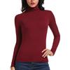 CARCOS Donna Camicia Dolcevita, Maglietta Slim Fit a Manica Lunga con Collo Alto Polo Autunno Inverno