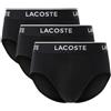 Lacoste 3 Pack Soft Cotton Underwear W/AOP Wording on Waistband Mutande da Uomo, Nero, XL