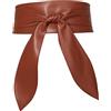 FEOYA Maeau Cintura Larga in Pelle da Donna Bronzo Cintura Obi per Vestito Cinturoni Ecopelle Similpelle Ampia Morbida Cinturono Fusciacca Fascia con Fiocco a Vita Alta Annodata Nodo L