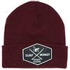Surf Monkey DRESSED IN MUSIC PLAY WITH ME Berretto con Risvolto da Uomo Surf Monkey® - Original Beanie - Taglia Unica - Toppa incisa sulla Piega Disegno risvoltato (Granato)