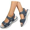 Generico Ciabatte Donna Casa, Sandali Ortopedico Donna Estive con Adjustable Strappo Estivi Leggere Comode in Cuoio Artificiale Zeppa Vintage Mare Scarpe Versatili
