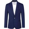 YOUTHUP Giacca da Uomo Slim Fit Blazer 1 Bottone Monopetto Formale Business Suit, Blu Marino, S
