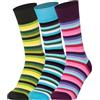 Mysocks Calzini a righe unisex 3 coppie di arcobaleno colorato 41-46