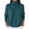 Yegirlzs Maglione Donna Collo Alto Maglione Elegante Chic Maglioni Invernali Pullover Casual Sweater A Blu XL