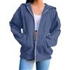 Kswlwccpp Felpa con Zip Donna, 2026 Felpa Donna con Cappuccio Zip Leggera Primavera Casual Cardigan Manica Lunga Oversize Sportiva Hoodie Cotone Elegante Sweatshirt