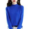 PLGMAUYT Maglione Donna Pullover A metà Collo in Autunno E Inverno Maglione Casual Knit Top Cappotto delle Donne-Blu-m