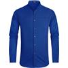 HISDERN Camicia Uomo Manica Lunga Elegante Camicia Blu Reale Uomo Cotone Collo Coreana Gemelli Camicie Uomo Invernale de Casual Business Natalizie XXL