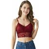 JILLICK Canotta in pizzo, adatta per donne dai 25 anni in su, taglia M, adatta a bralette in pizzo 34B - 36D, elegante canotta con spalline sottili sul retro, per mostrare fascino maturo, Bordeaux