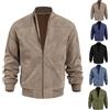 GAGFDA Bomber da uomo in finta pelle scamosciata con cerniera, giacca a vento leggera, giacca a vento da uomo primavera e autunno, casual, a maniche lunghe, con cerniera intera, giacche con tasche
