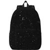 Yyoretp Zaini in tela con stampa glitterata nera, alla moda casual, zaino sportivo leggero da viaggio borsa multiuso, Nero , S