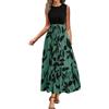 shownicer Vestito Donna Elegante Abito Cerimonia Vestito Lungo Estivi Maniche Corte Vestiti Curvy B Verde S