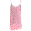 NaLatia Vestito di Piume di Paillettes con Nappe Abito Corto Sexy con Paillettes Senza Maniche da Donna Abito Corto Aderente con Frange Scintillanti da Donna