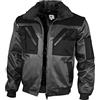 Qualitex - Giacca da pilota 4 in 1, colletto e maniche staccabili, diversi colori, grigio/nero, 4XL