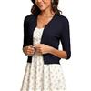 Yukiuiny Donna Cardigan 3/4 Maniche Collo V Coprispalle Elegante Chiusura a Bottoni Bolero per Primavera Estate Autunno-Blu Marino/3XL